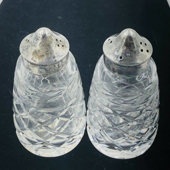 Signed Waterford Crystal Glandore EPNS Plated Salt and Pepper Shakers - Picture 9 of 12